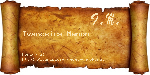 Ivancsics Manon névjegykártya